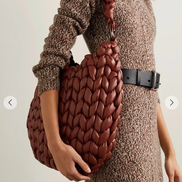 New Chloe Small Wooden C Crochet Sepia Brown Leather Hobo Bag - Picture 5 of 14